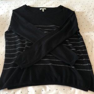 Joie black striped wool sweater